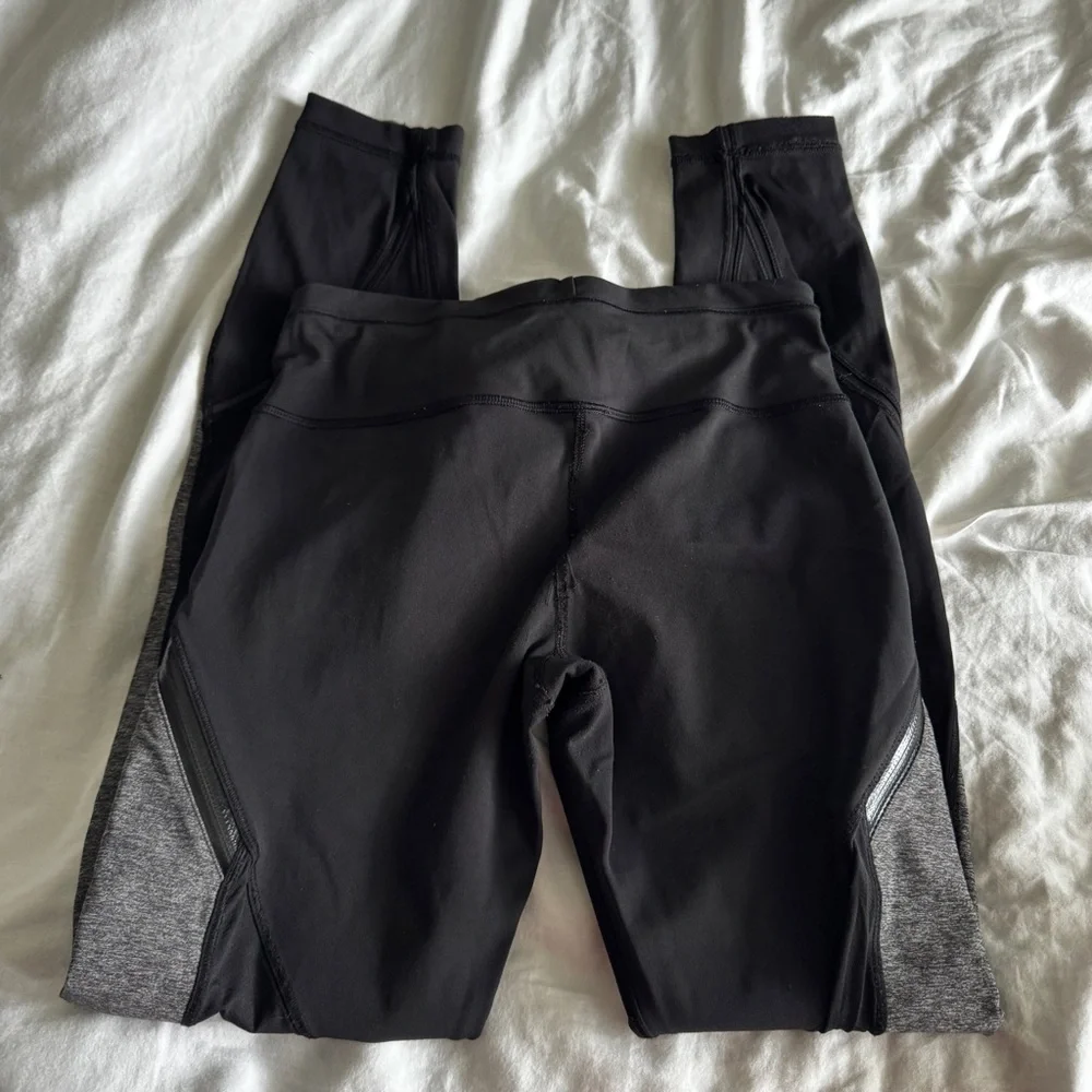 1 Lululemon Rain-On Train-On Tight - Black / Heathered Black